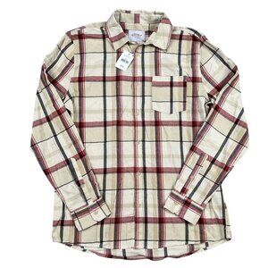 NWT Cotton On Button Down Shirt Mens Medium Vintage Re-Mastered Yellow Red